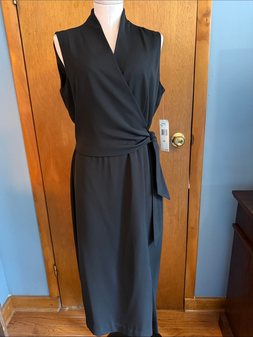 Vintage - Jones New York Black Classic Ankle Length Wrap Dress